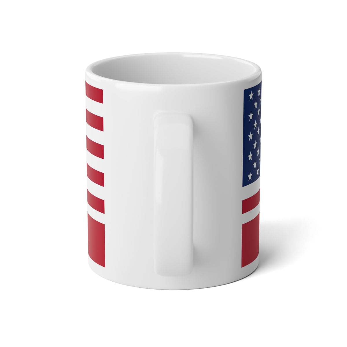 Personalized USA Flag Mug, Custom American Heritage Coffee Cup, 20oz Ceramic Mug, Red White Blue Stars and Stripes Pattern, USA Gift