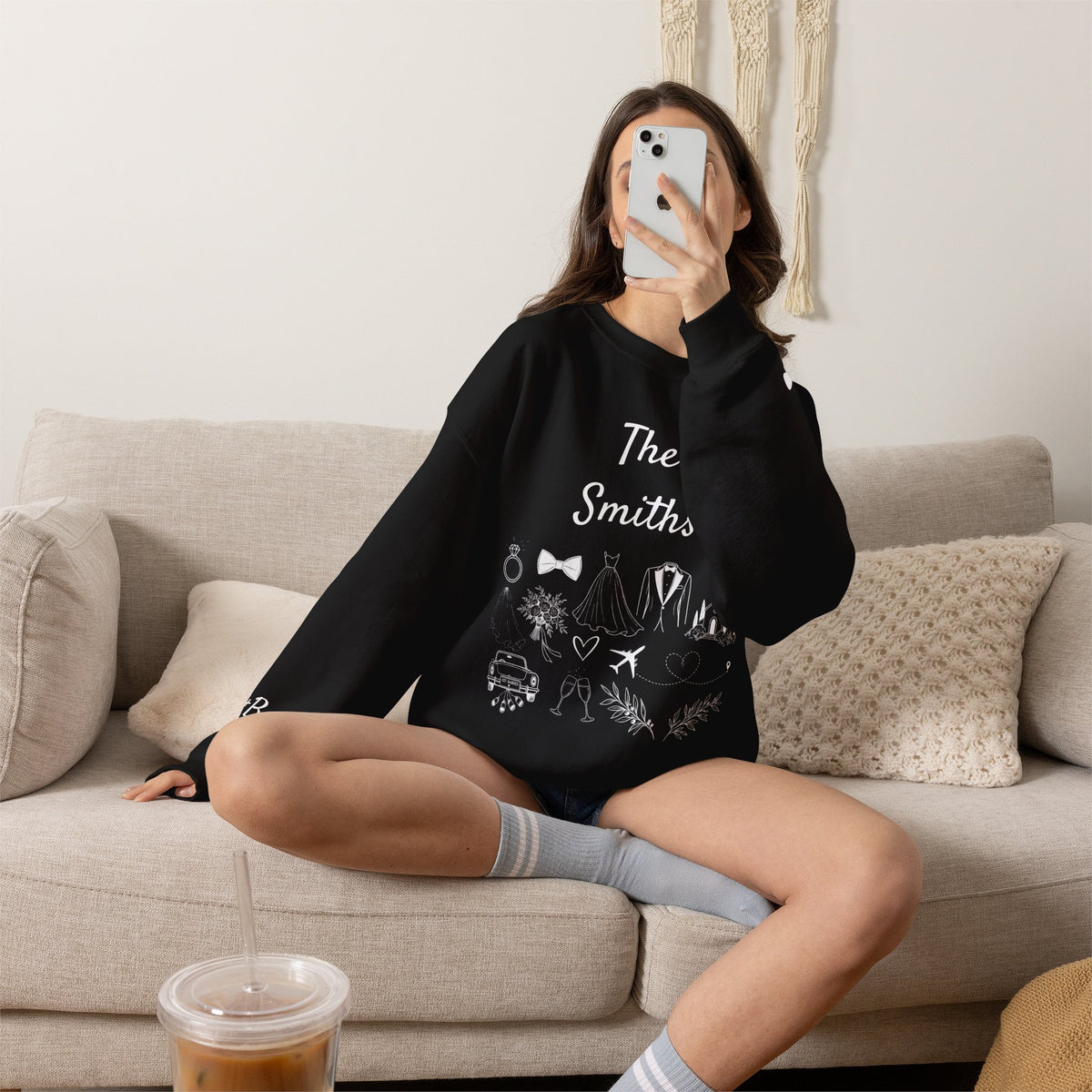 Personalized Destination Wedding Groom Sweatshirt, Custom Wedding Location and Date Crewneck, Honeymoon Gift for Husband, Newlywed Keepsake