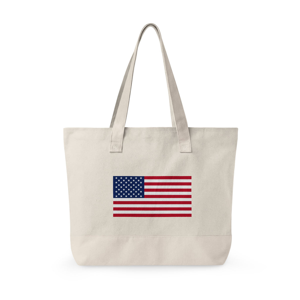 Personalized Your Name in American Flag Letters Canvas Tote Bag, Custom Name USA Flag, Zippered Cotton Bag, Patriotic American Heritage