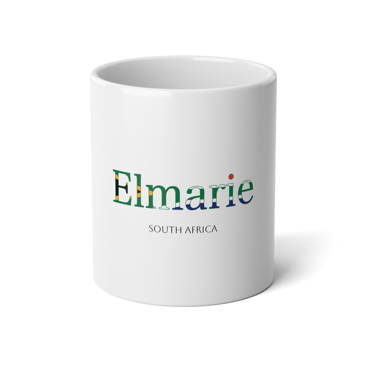 Personalized South Africa Flag Name Mug, Custom South African Heritage Coffee Cup, 20oz Ceramic Mug, South Africa Gift, Heritage Gift