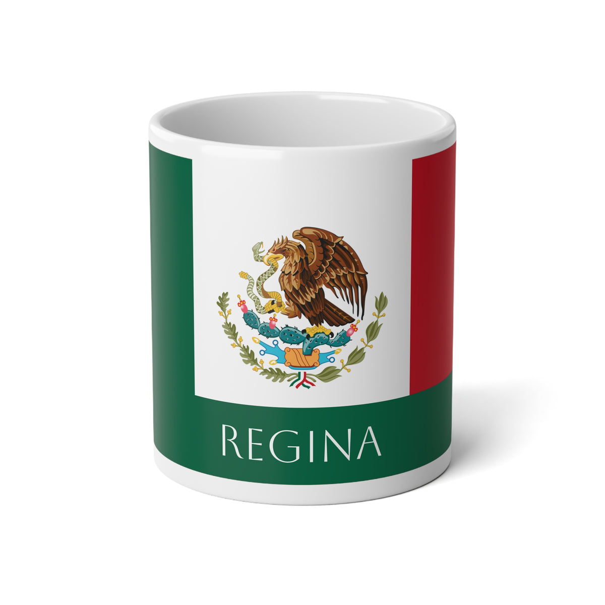 Personalized Mexico Flag Mug, Custom Mexican Heritage Coffee Cup, 20oz Ceramic Mug, Red White Green Flag Pattern, Mexico Gift