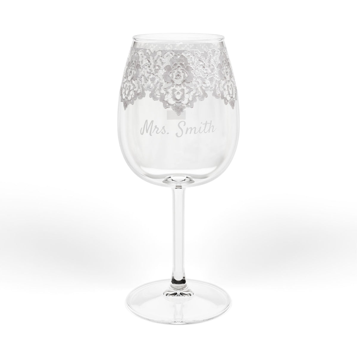Personalized Destination Wedding Wine Glass, Custom Mrs Bridal Glass with Country Flag, 12oz Lace Wedding Stemware, Bride Gift Keepsake