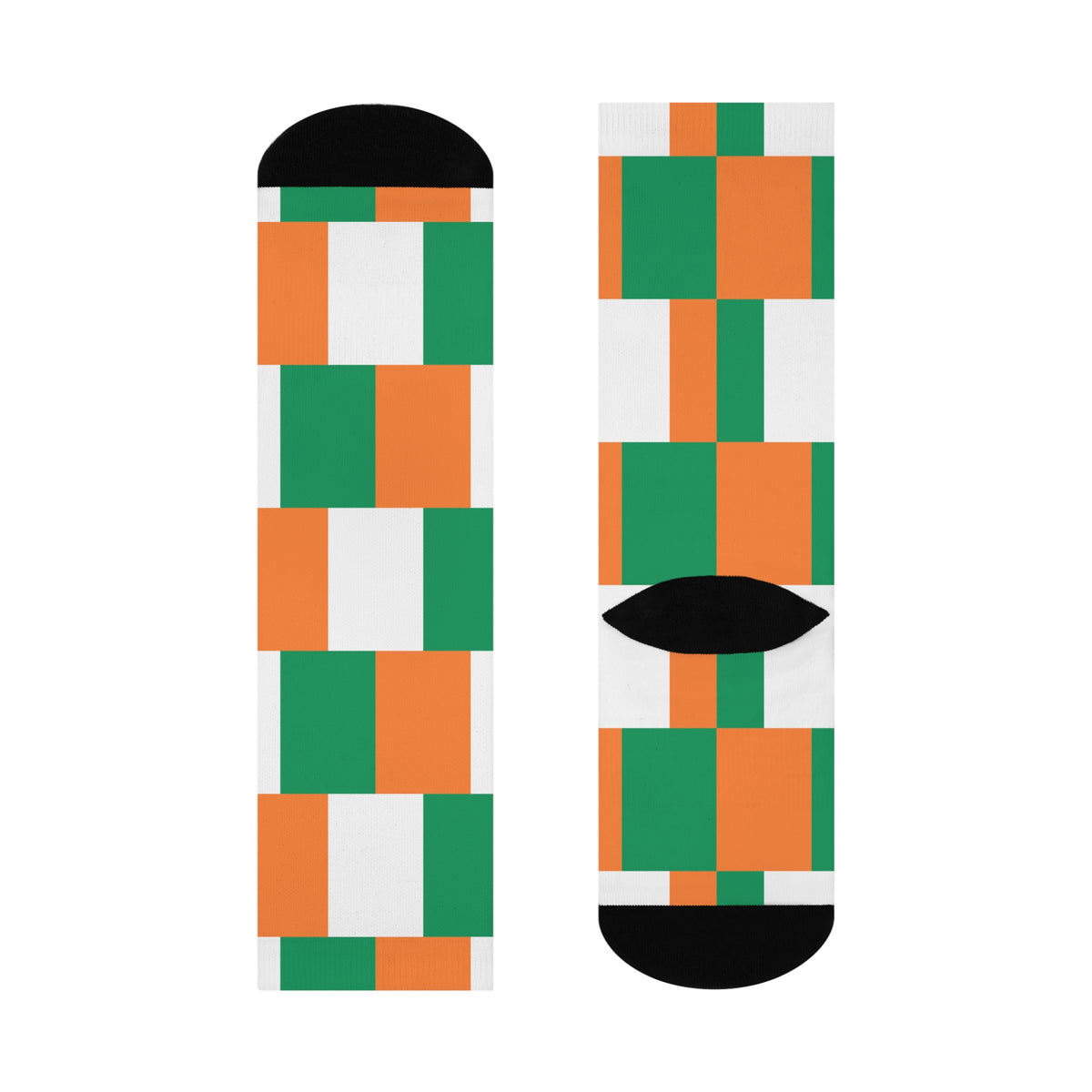 Personalized Ireland Flag Socks, Custom Initials Irish Heritage Crew Socks, Cushioned Irish Gift