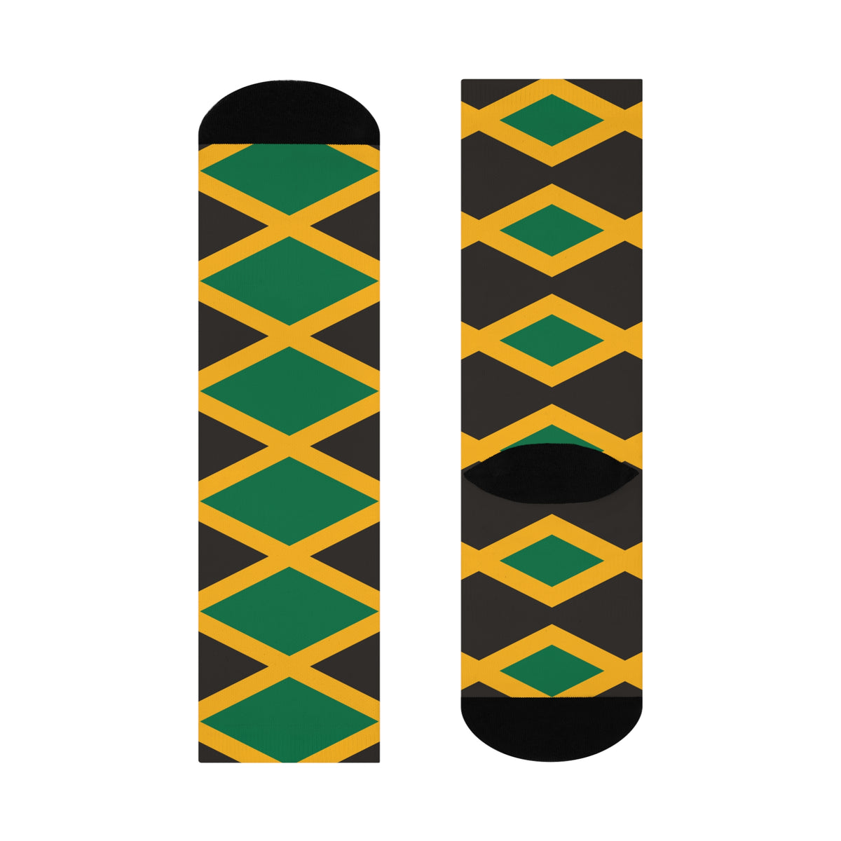 Personalized Jamaica Flag Socks, Custom Initials Jamaican Heritage Crew Socks, Cushioned Jamaican Gift
