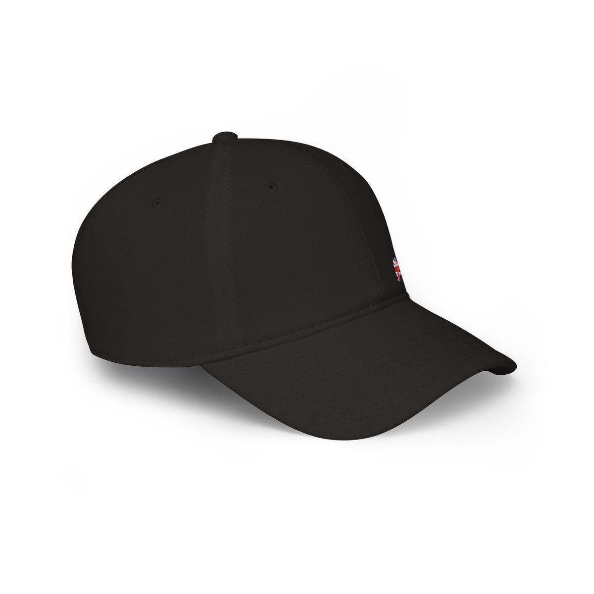 Red Low Profile Baseball Cap with Mini British Flag Detail