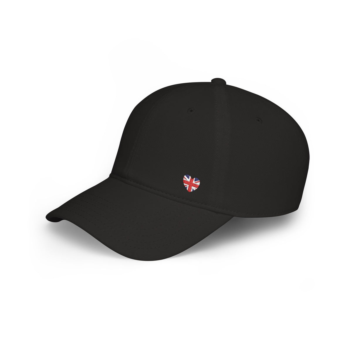Red Low Profile Baseball Cap with Mini British Flag Detail