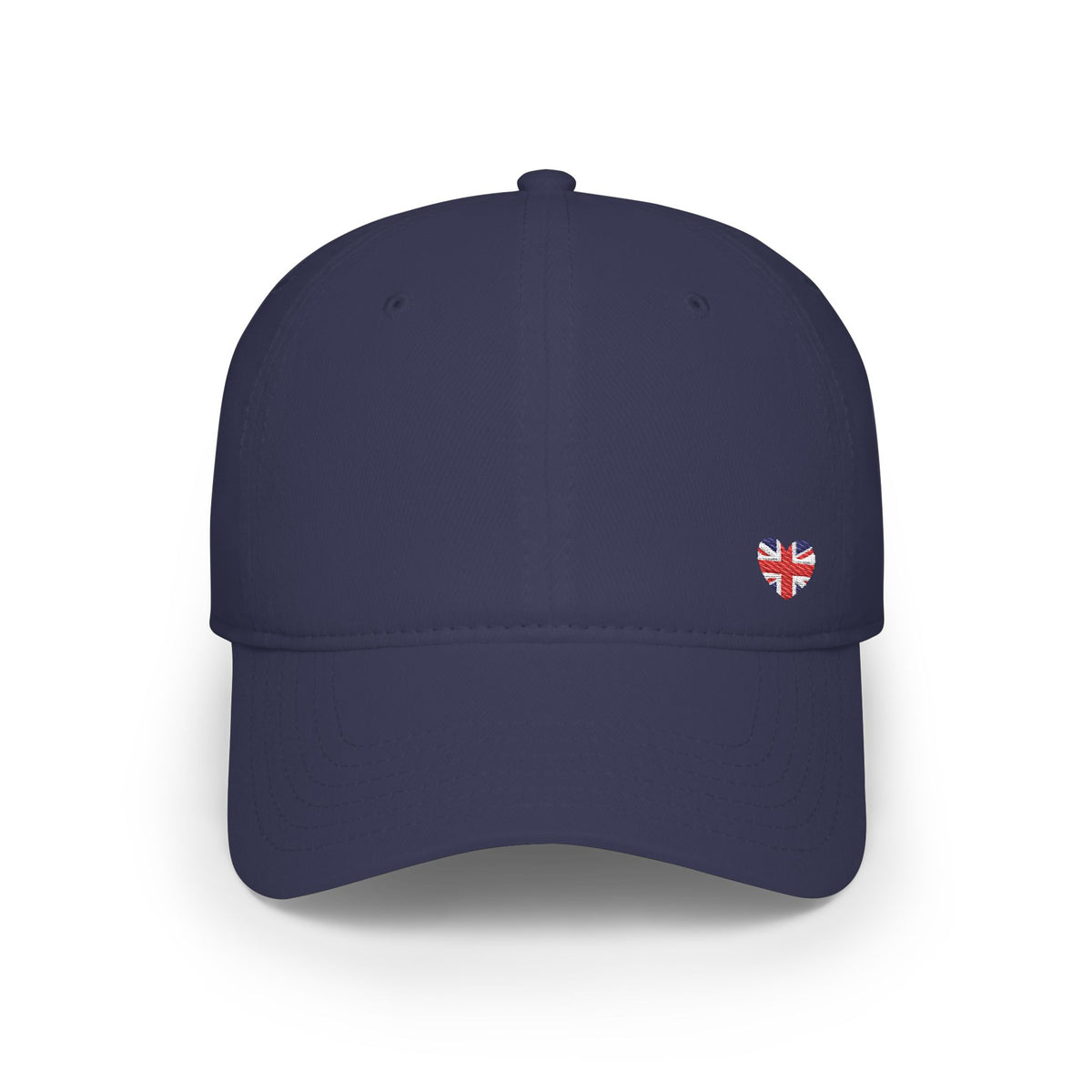Red Low Profile Baseball Cap with Mini British Flag Detail