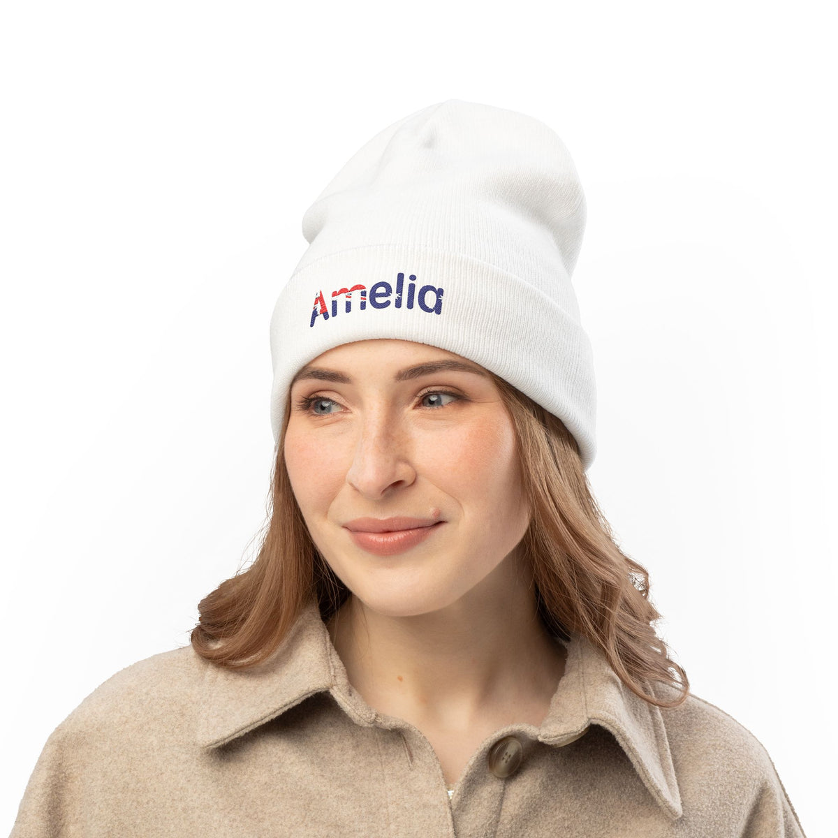 Personalized Your Name in Australian Flag Letters Flag Beanie, Custom Name Embroidered Winter Hat, Australian Heritage Knit Cap, Aussie Flag