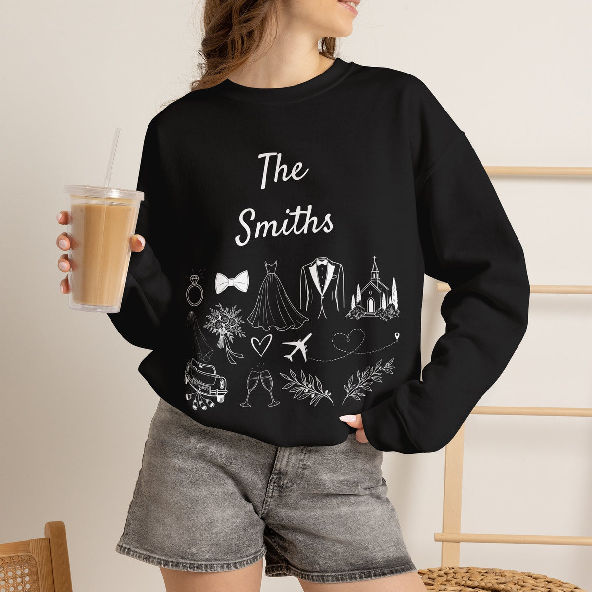 Personalized Destination Wedding Groom Sweatshirt, Custom Wedding Location and Date Crewneck, Honeymoon Gift for Husband, Newlywed Keepsake