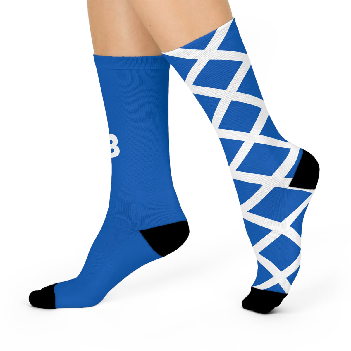 Personalized Scotland Flag Socks, Custom Initials Scottish Heritage Crew Socks, Cushioned Scottish Gift