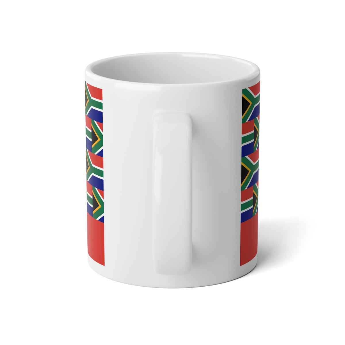 Personalized South Africa Flag Mug, Custom South African Heritage Coffee Cup, 20oz Ceramic Mug, Rainbow Nation Flag Pattern, South Africa