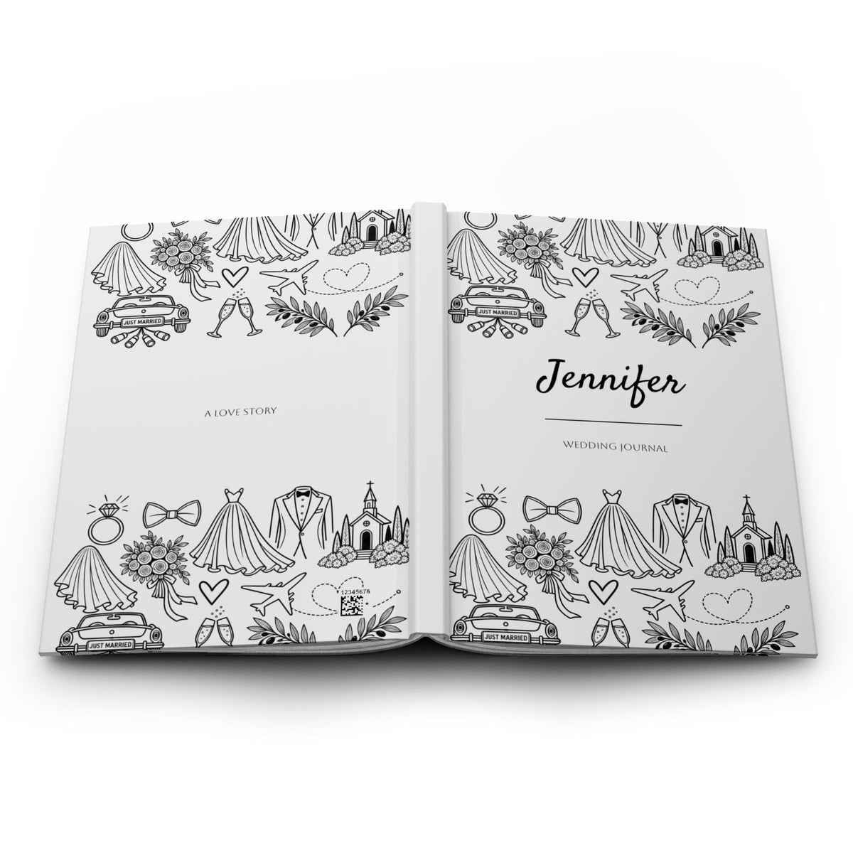 Personalized Wedding Journal, Custom Name Bridal Planning Notebook, Bride to Be, Engagement Keepsake, Bridal Shower Gift, Hardcover Journal