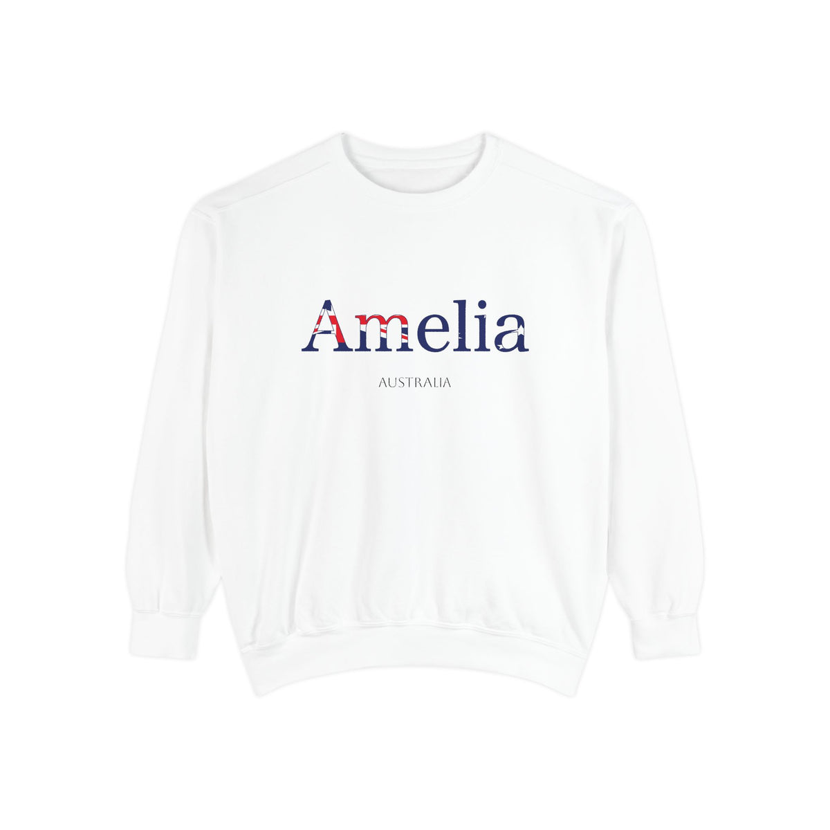 Personalized Australia Flag Name Sweatshirt, Custom Australian Heritage Crewneck, Garment Dyed Cotton Sweatshirt, Aussie Gift