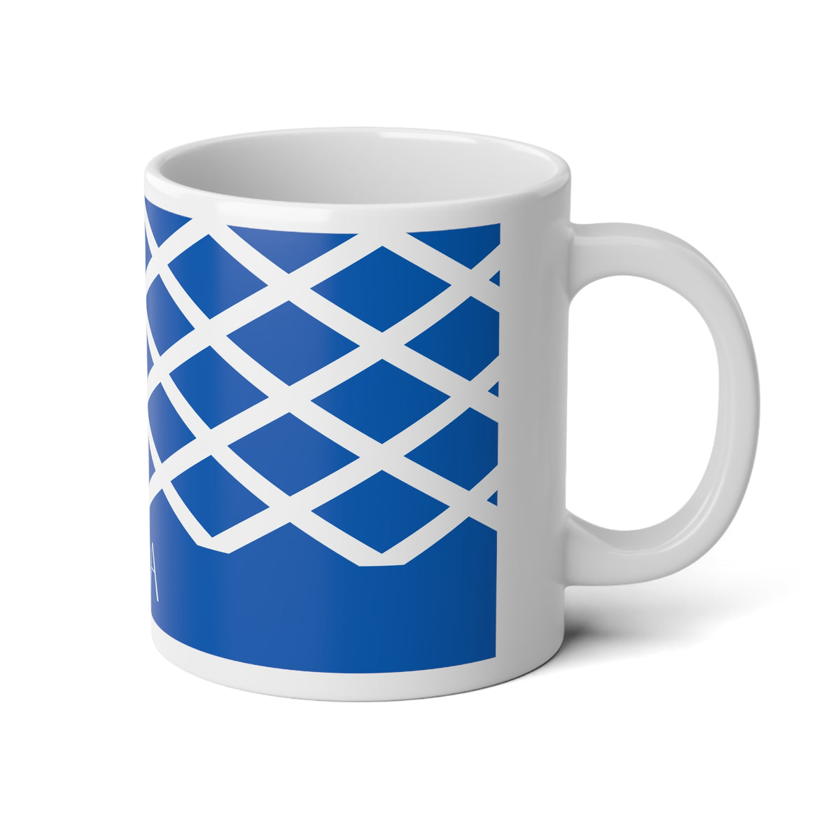 Personalized Scotland Flag Mug, Custom Scottish Heritage Coffee Cup, 20oz Ceramic Mug, Blue White Saltire Pattern, Scotland Gift