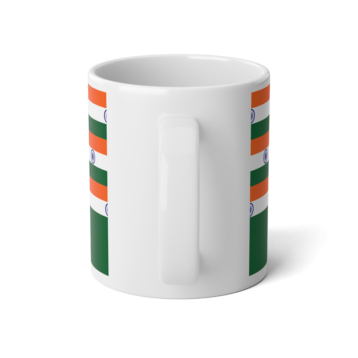 Personalized India Flag Mug, Custom Indian Heritage Coffee Cup, 20oz Ceramic Mug, Saffron White Green Flag Pattern, India Gift