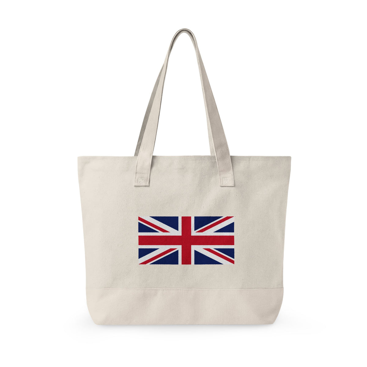 Personalized Your Name in British Flag Letters Canvas Tote Bag, Custom Union Jack Zippered Tote, UK Heritage Gift