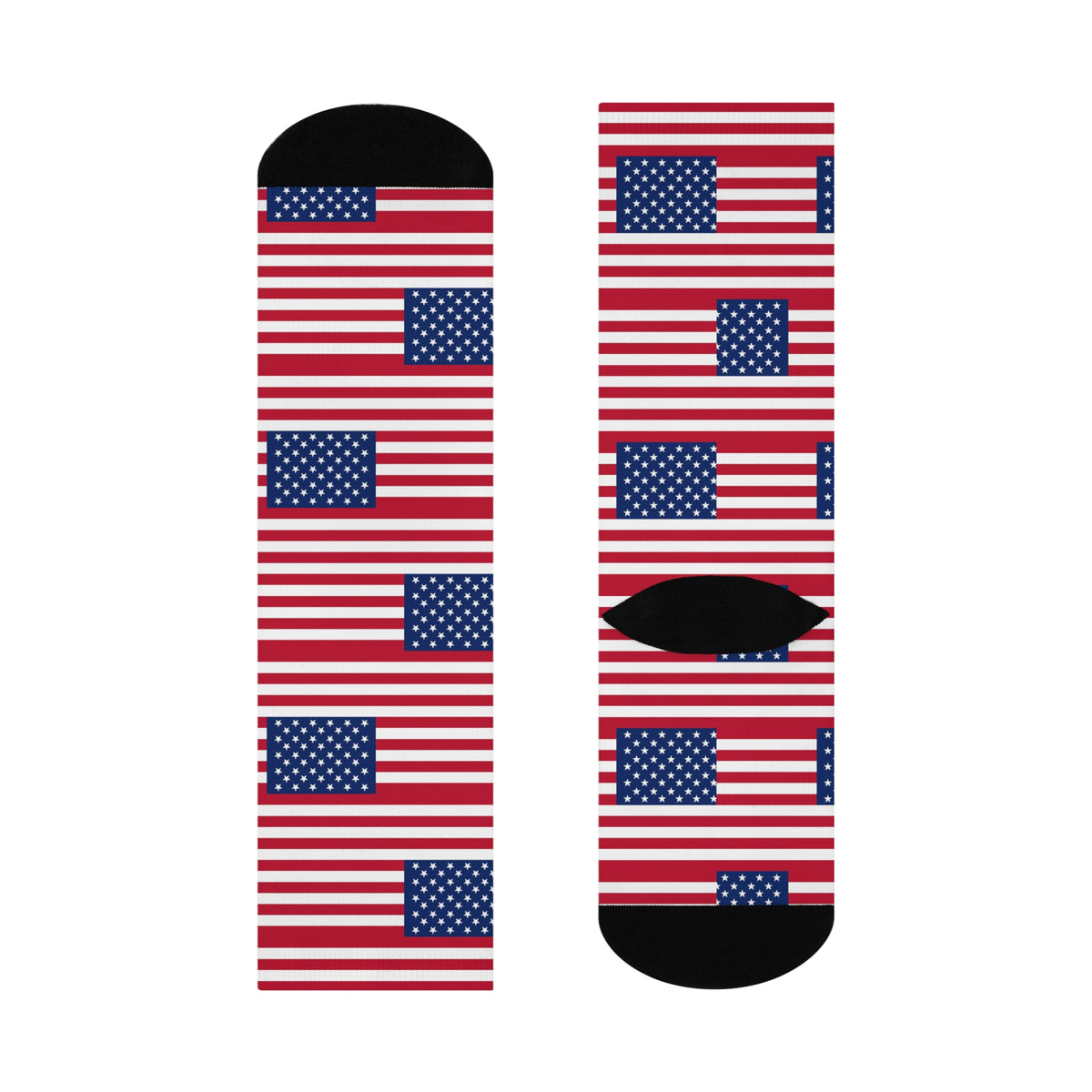 Personalized USA Flag Socks, Custom Initials American Heritage Crew Socks, Cushioned Patriotic Gift