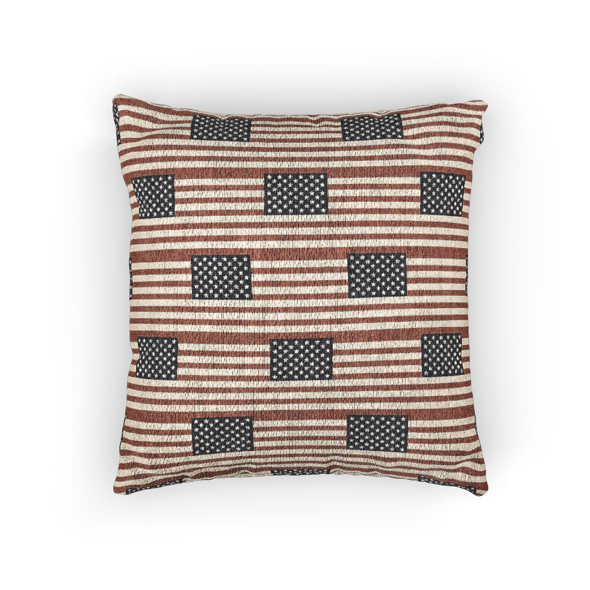 American Flag Stripe Woven Pillow | Patriotic Cabin Decor - Proud & Loyal
