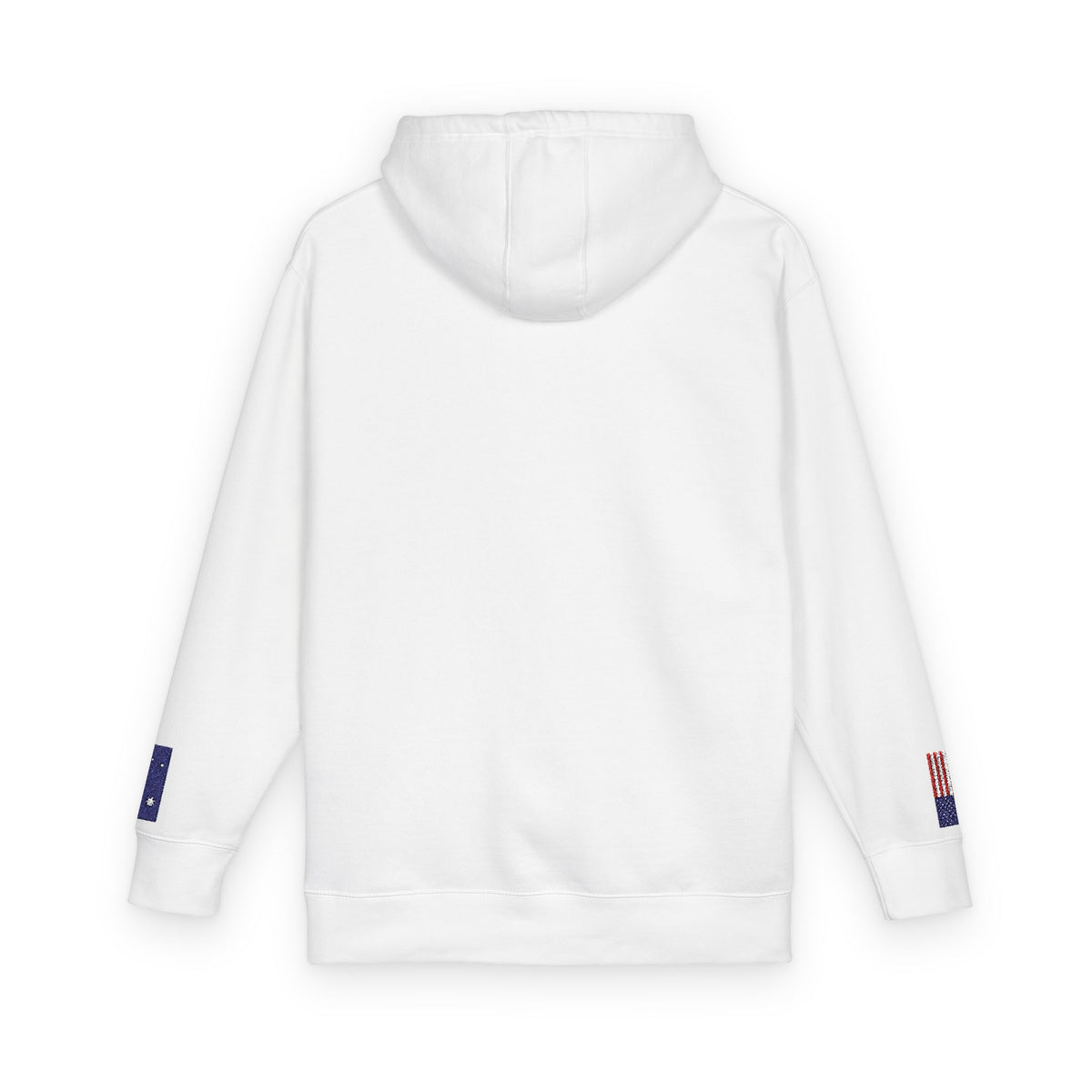 Australian American Flag Fleece Hoodie | Australia USA Dual Heritage Gift | Personalized Initials | Embroidered Sleeve Flags - Proud & Loyal
