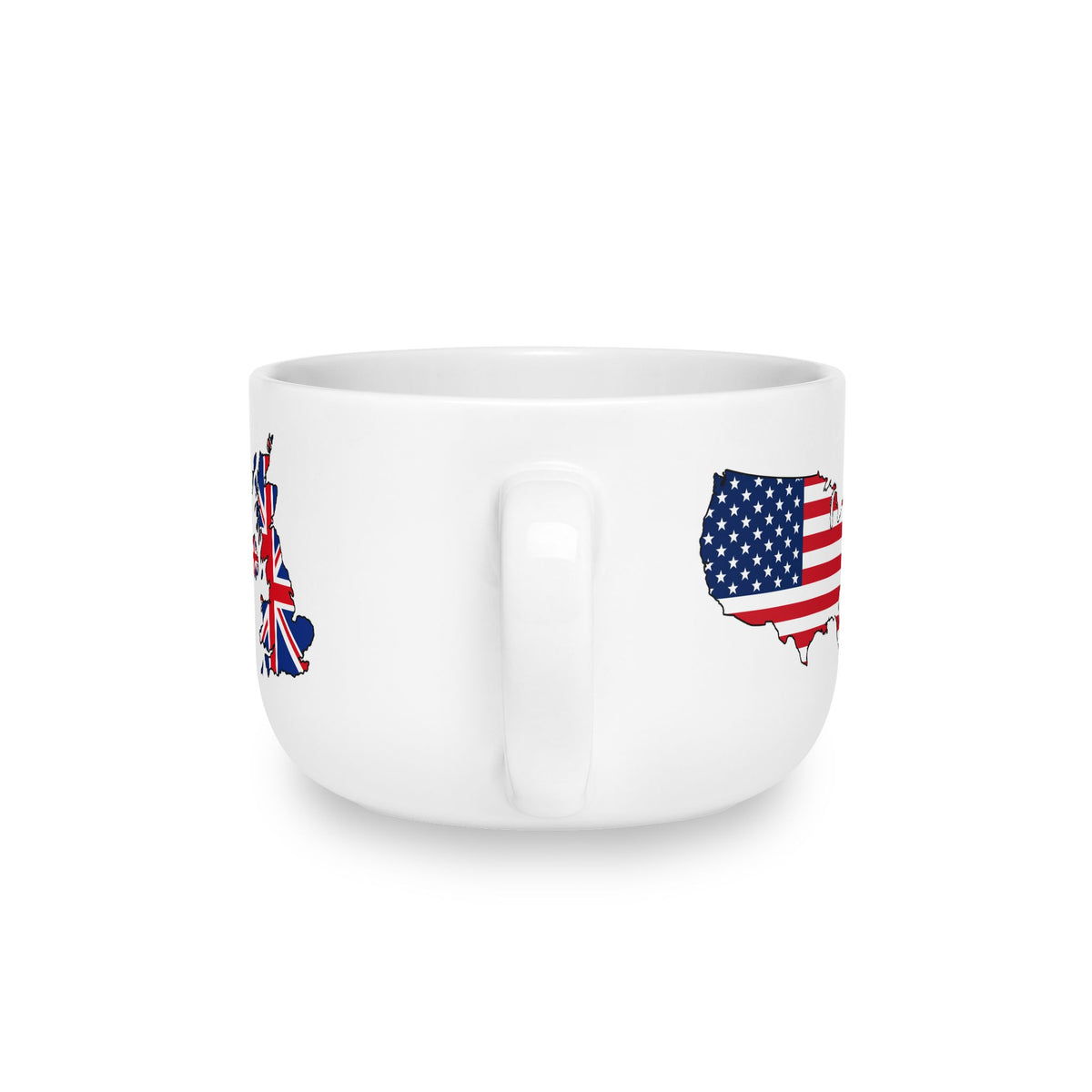 British American Personalized Mug, UK USA United Kingdom Britain Dual Heritage Travel Gift, Custom Initials, 25 oz Oversized Latte Mug Soup - Proud & Loyal