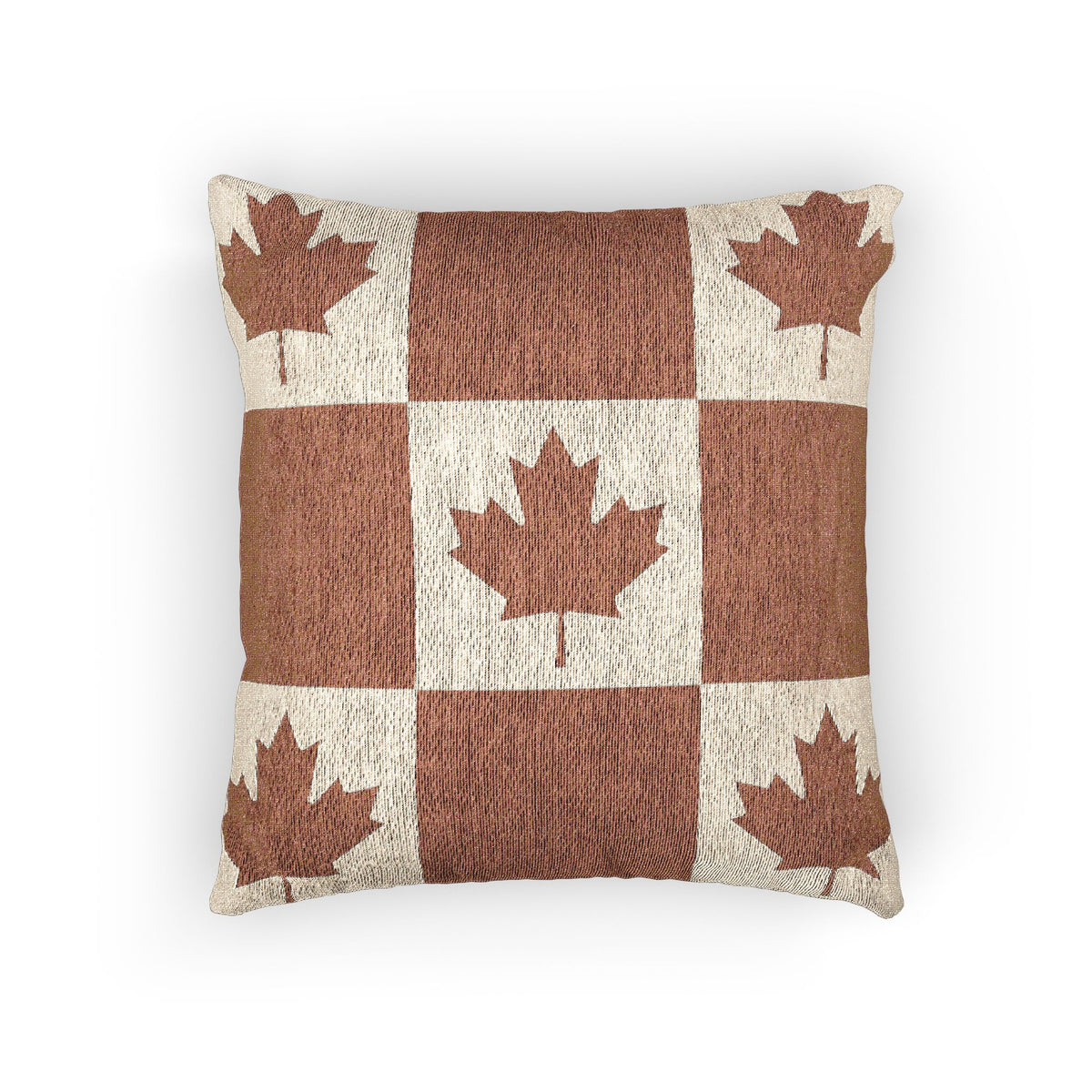 Canada Flag Maple Leaf Patchwork Woven Pillow | Rustic Canadian Decor, Autumn Throw Pillow - Proud & Loyal