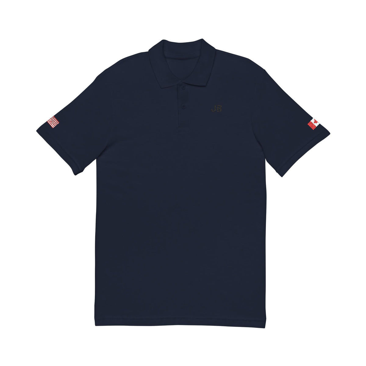 Canadian American Heritage Polo Shirt, Canada USA Flag Embroidered Polo, Custom Initials, Cotton Pique Shirt, Canadian Gift - Proud & Loyal