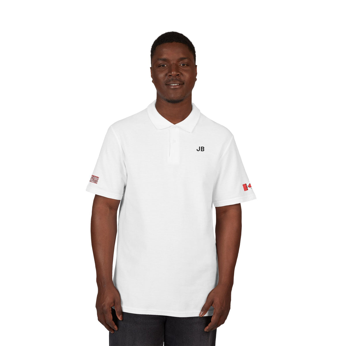 Canadian American Heritage Polo Shirt, Canada USA Flag Embroidered Polo, Custom Initials, Cotton Pique Shirt, Canadian Gift - Proud & Loyal