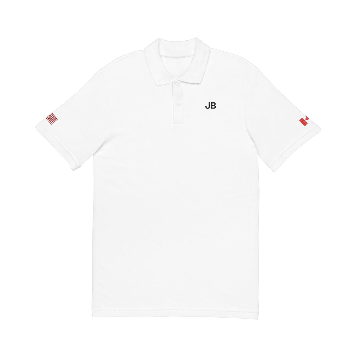 Canadian American Heritage Polo Shirt, Canada USA Flag Embroidered Polo, Custom Initials, Cotton Pique Shirt, Canadian Gift - Proud & Loyal