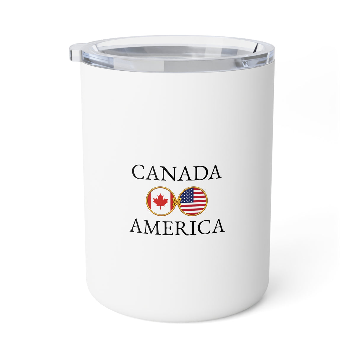 Canadian American Personalized Name Insulated Coffee Mug, Custom Travel Tumbler, Canada USA Dual Heritage Naturalization Citizen Gift - Proud & Loyal