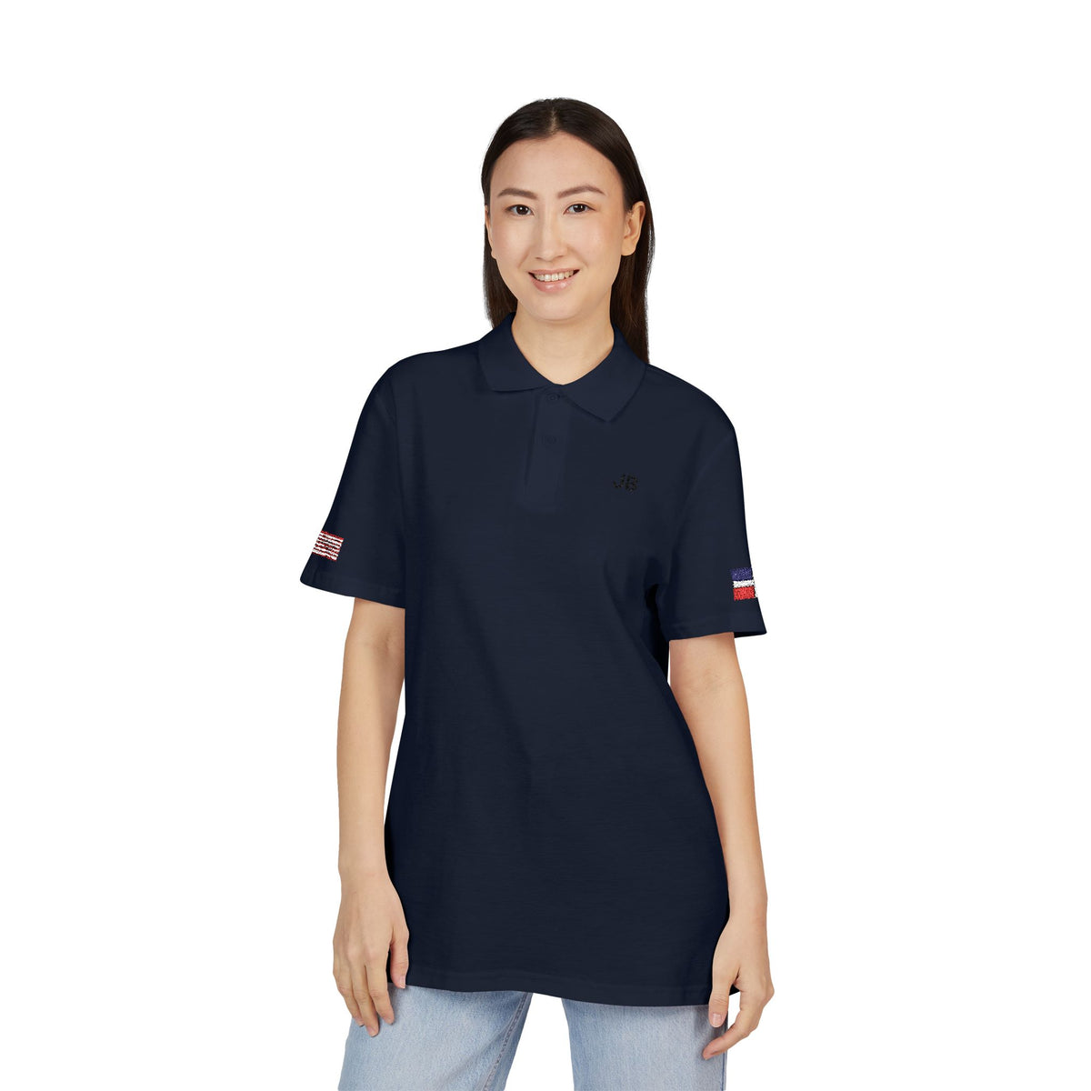 Dominican American Heritage Polo Shirt, Dominican Republic USA Flag Embroidered Polo, Custom Initials, Cotton Pique Shirt, Dominican Gift - Proud & Loyal