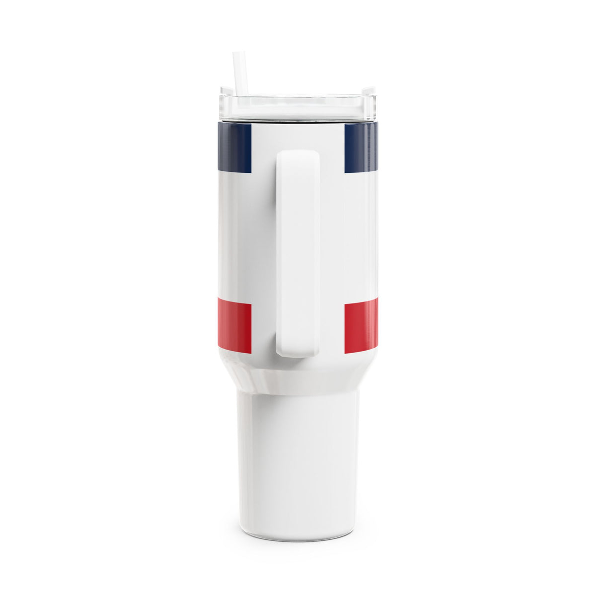 French Inspired Striped Name Tumbler 40oz | Navy White Red, Personalized Stanley Tumbler Travel Mug - Proud & Loyal