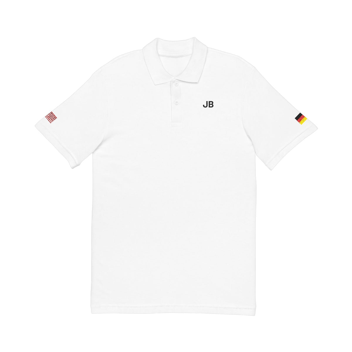 German American Heritage Polo Shirt, Germany USA Flag Embroidered Polo, Custom Initials, Cotton Pique Shirt, German Gift - Proud & Loyal