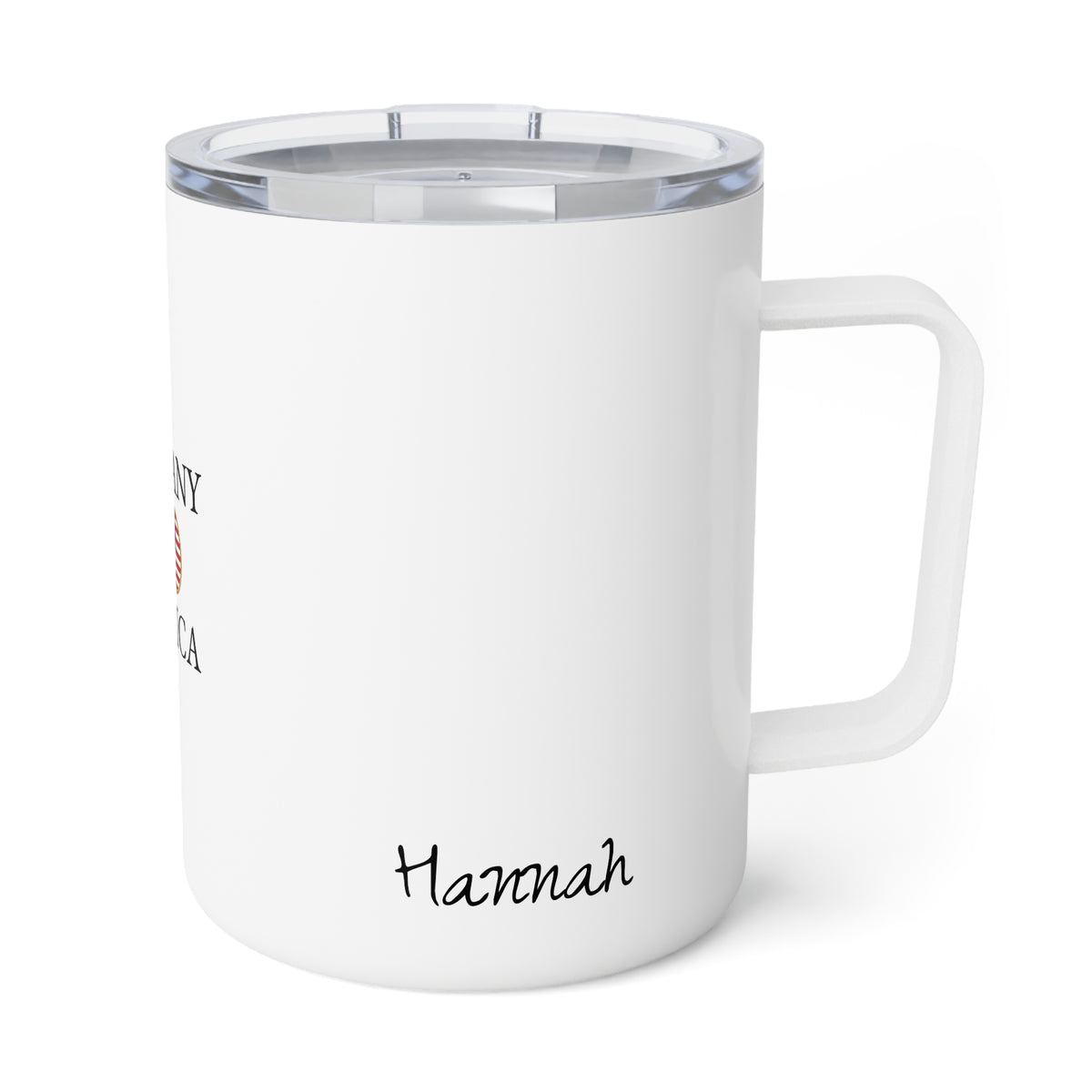 German American Personalized Name Insulated Coffee Mug, Custom Travel Tumbler, Germany USA Dual Heritage Naturalization Citizen Gift - Proud & Loyal