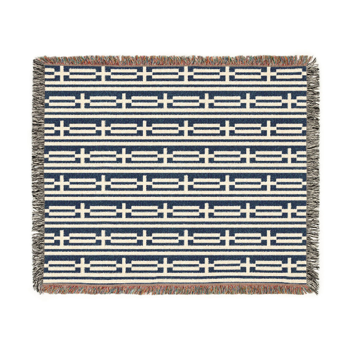 Greece Flag Checkered Pattern Woven Blanket | Boho Greek Throw - Proud & Loyal
