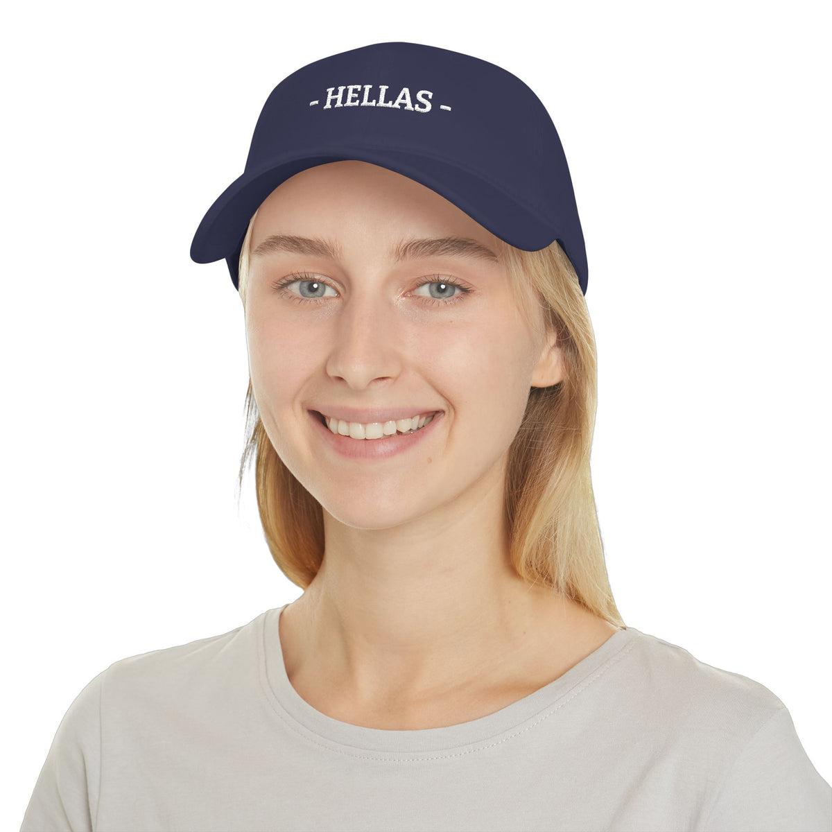 Hellas Embroidered Cap, Greece Flag Hat, Patriotic Baseball Cap, Greek Pride Cotton Hat, Unisex Gift, Low Profile Cotton Cap - Proud & Loyal