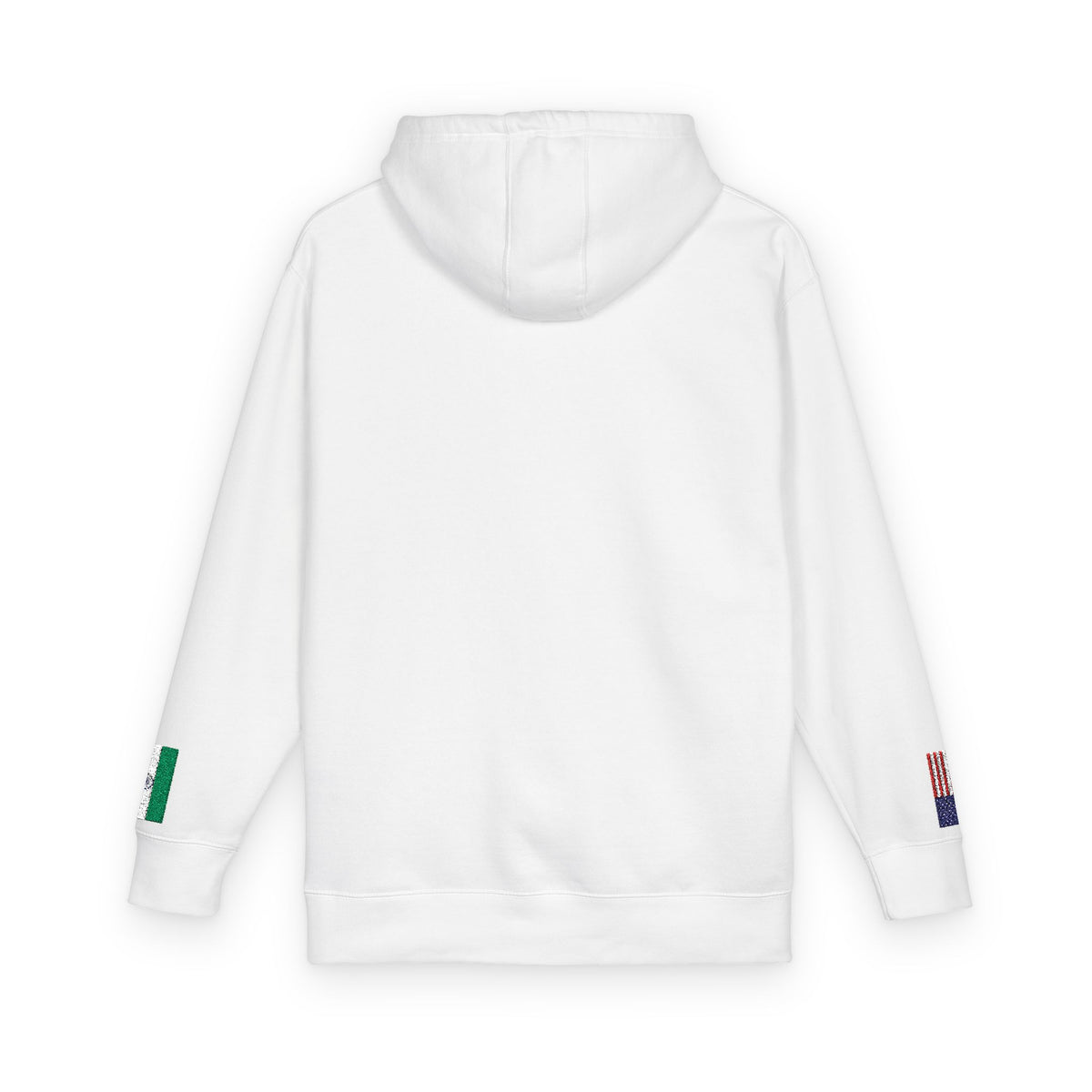 Indian American Flag Fleece Hoodie | India USA Dual Heritage Naturalization Gift | Personalized Initials | Embroidered Sleeve Flags - Proud & Loyal