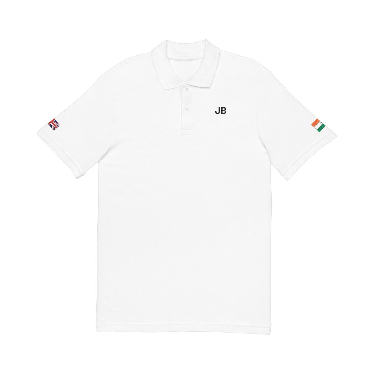 Indian British Embroidered Polo Shirt | India UK Dual Heritage Polo | Personalized Initials | Two Flag Heritage Gift | United Kingdom - Proud & Loyal