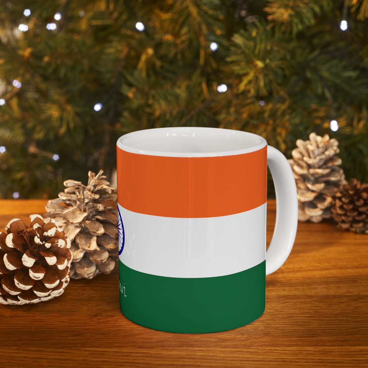 Indian Flag Mug | Tricolor Ceramic Coffee Cup with Ashoka Chakra - Proud & Loyal