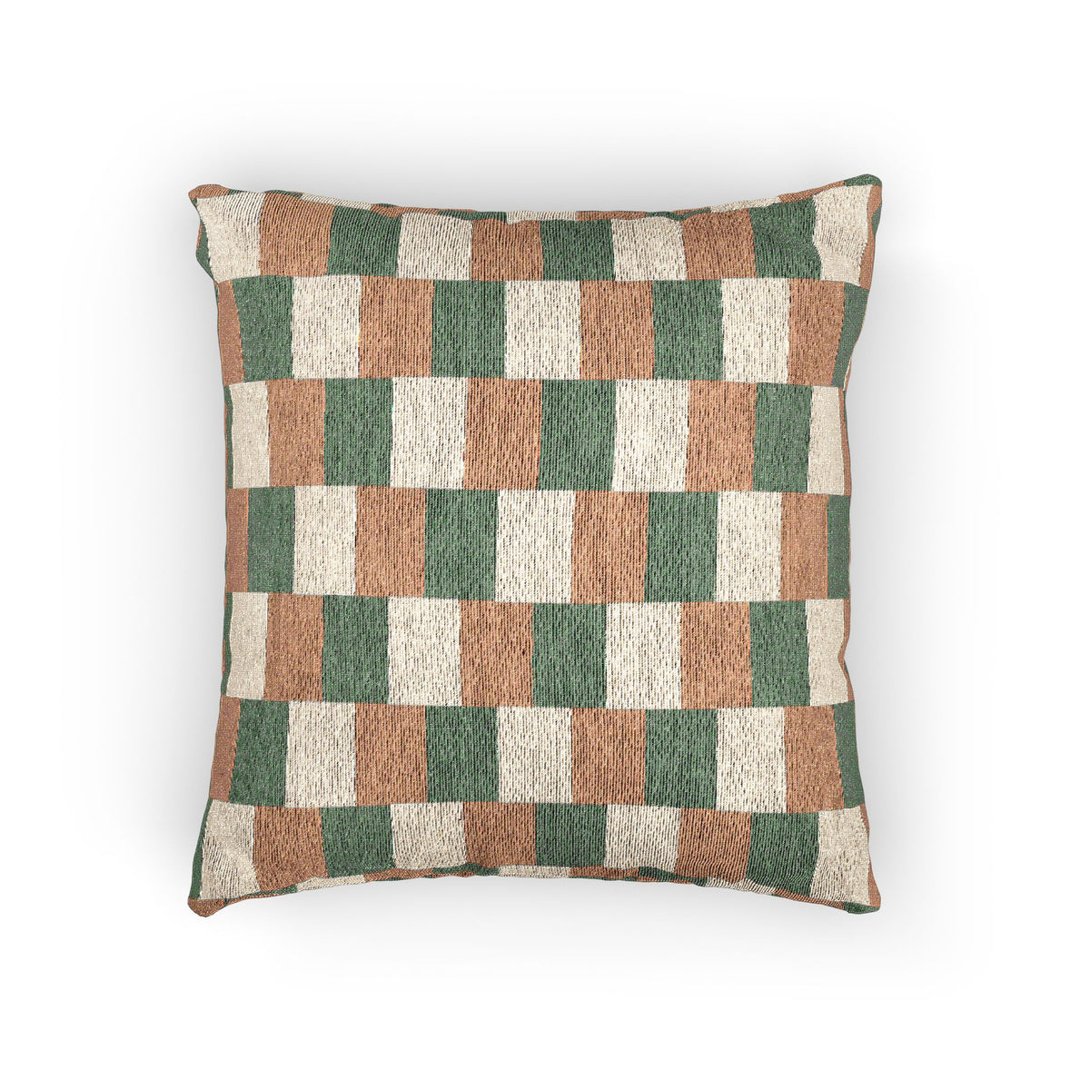 Ireland Flag Rust Green Beige Checkerboard Woven Pillow | Irish Geometric Throw Pillow - Proud & Loyal