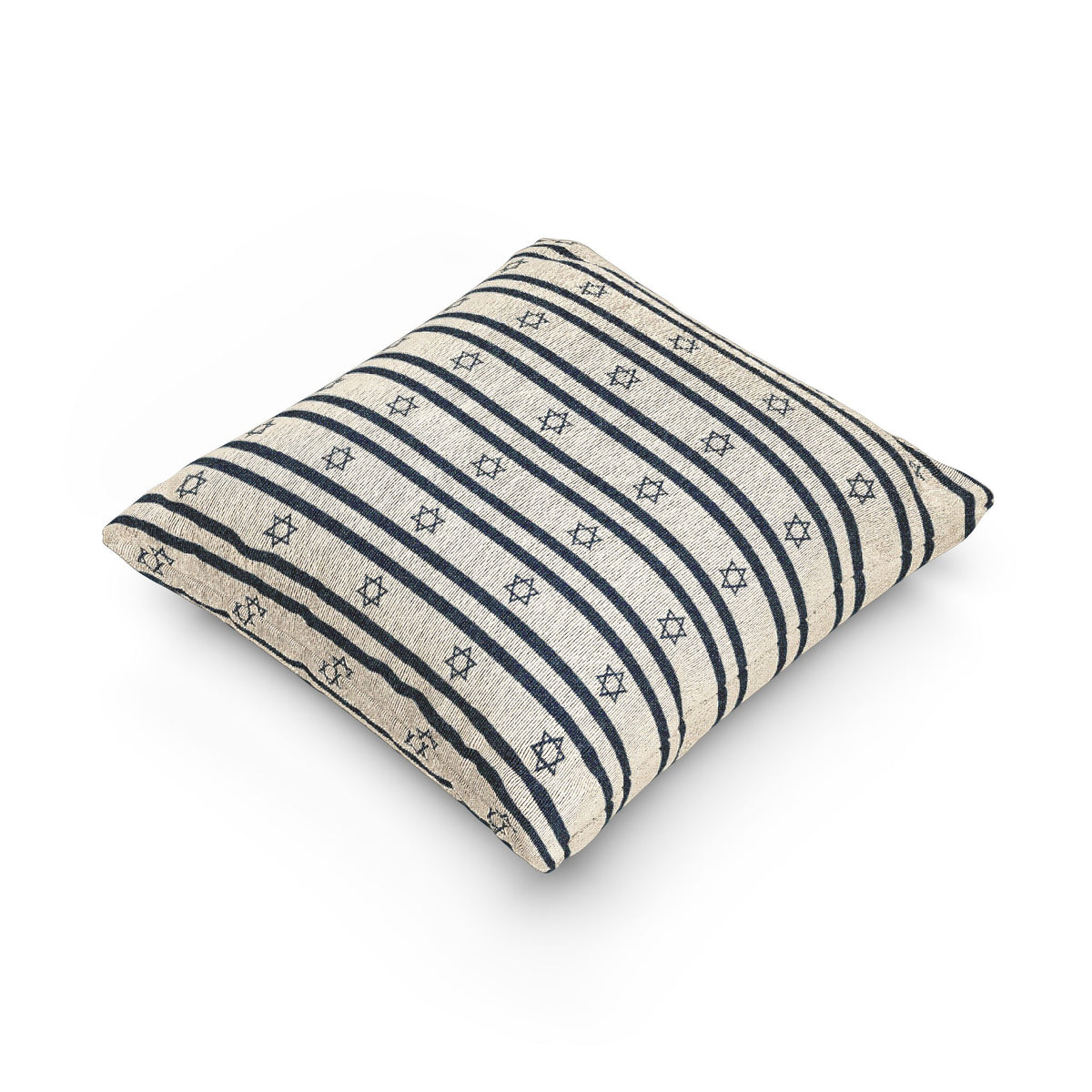 Israel Flag Stripe Woven Pillow | Neutral Boho Throw Cushion - Proud & Loyal