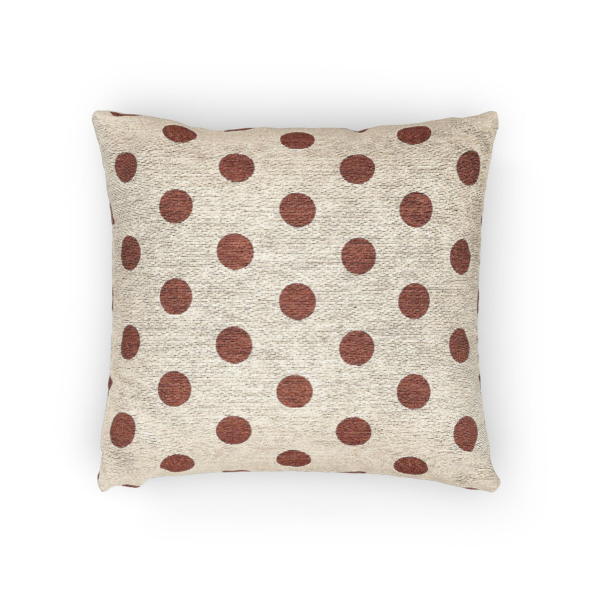 Japan Flag Polka Dot Pillow | Japanese Woven Beige Throw Pillow, Rustic Dot Accent - Proud & Loyal