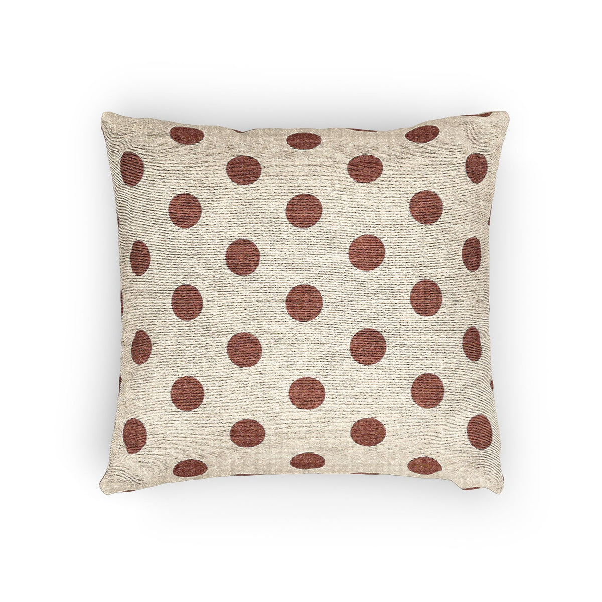 Japan Flag Polka Dot Pillow | Japanese Woven Beige Throw Pillow, Rustic Dot Accent - Proud & Loyal