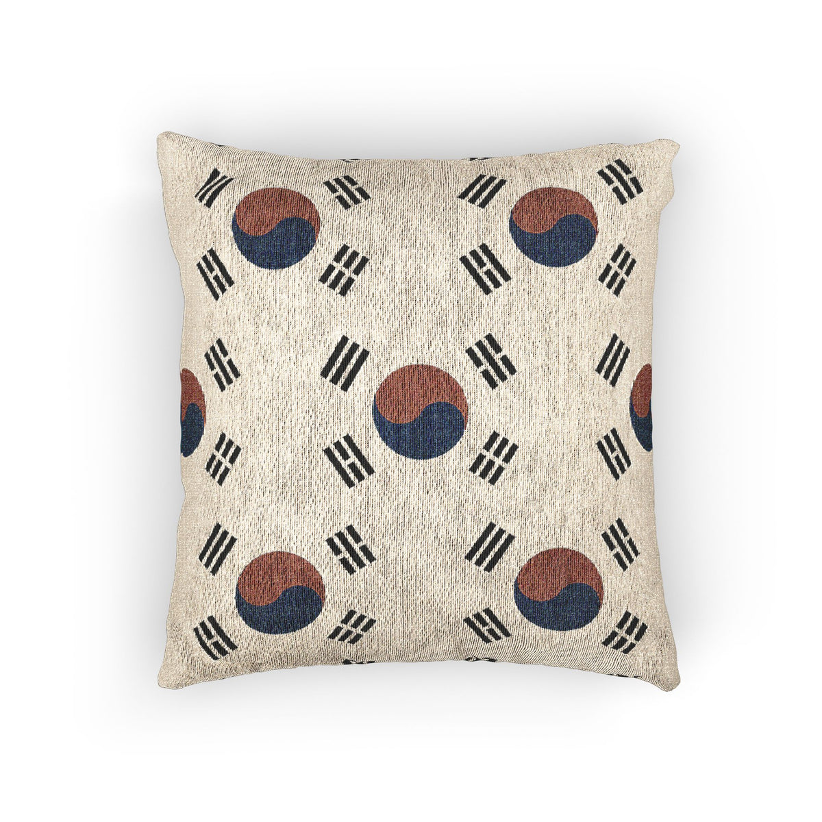 Korean Taegeuk Flag Pattern Woven Pillow | Taeguk Flags Toss Pillow - Proud & Loyal