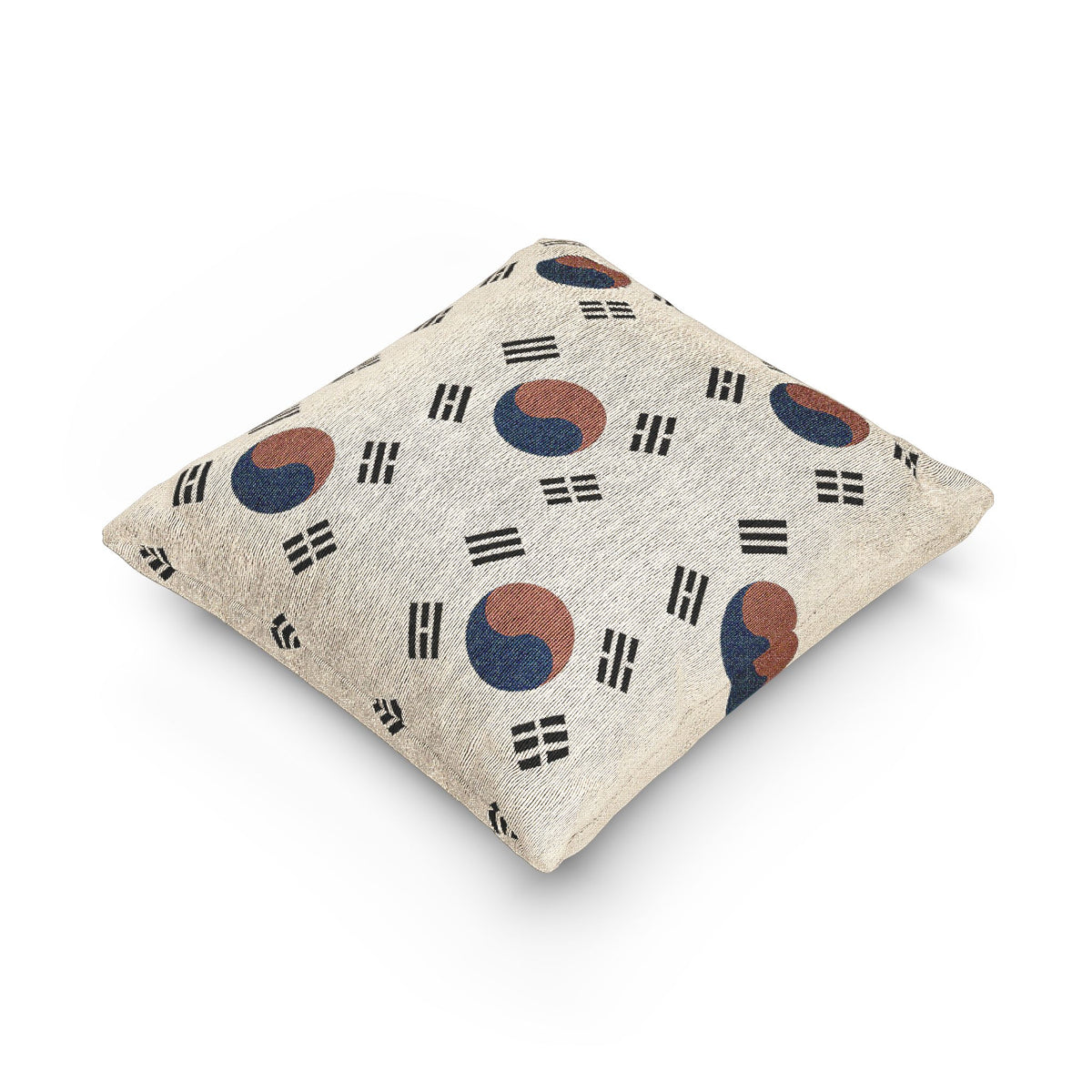 Korean Taegeuk Flag Pattern Woven Pillow | Taeguk Flags Toss Pillow - Proud & Loyal