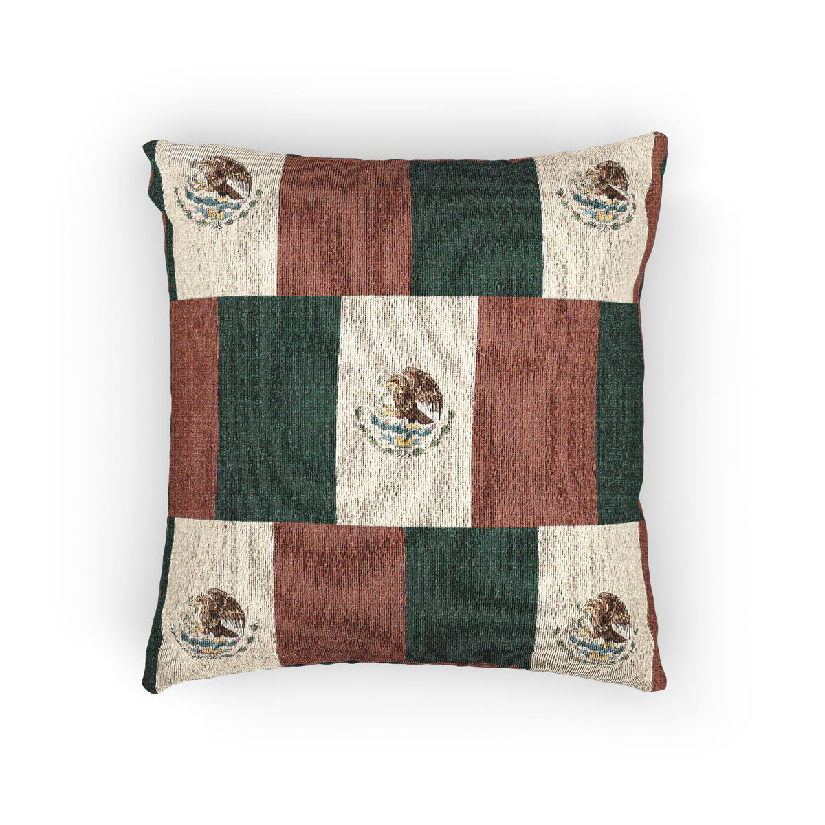Mexican Flag Emblem Pillow | Mexico Woven Decorative Pillow, Southwestern Home Decor - Proud & Loyal