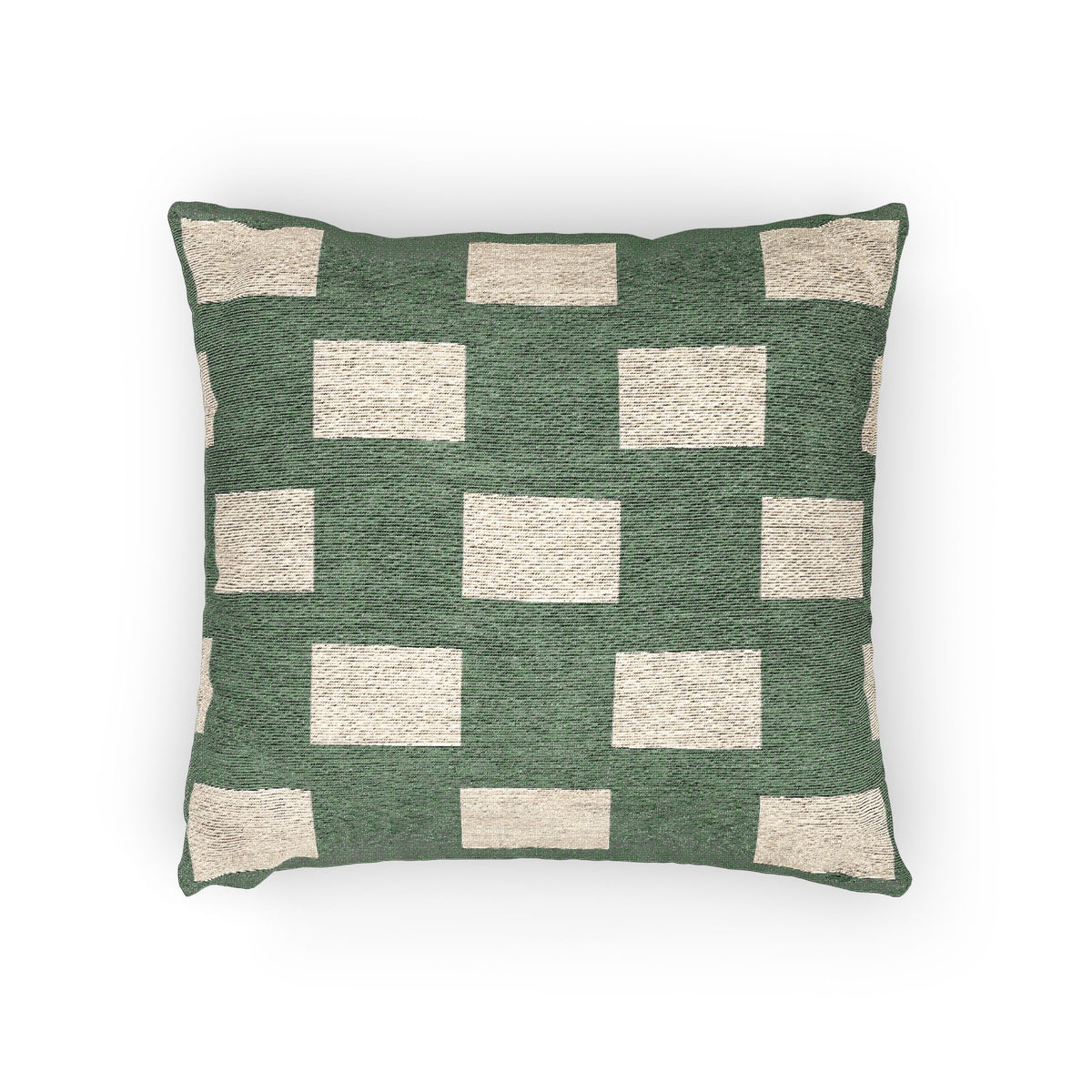 Nigeria Flag Geometric Block Pattern Woven Pillow | Nigerian Green Cream Decorative Cushion - Proud & Loyal