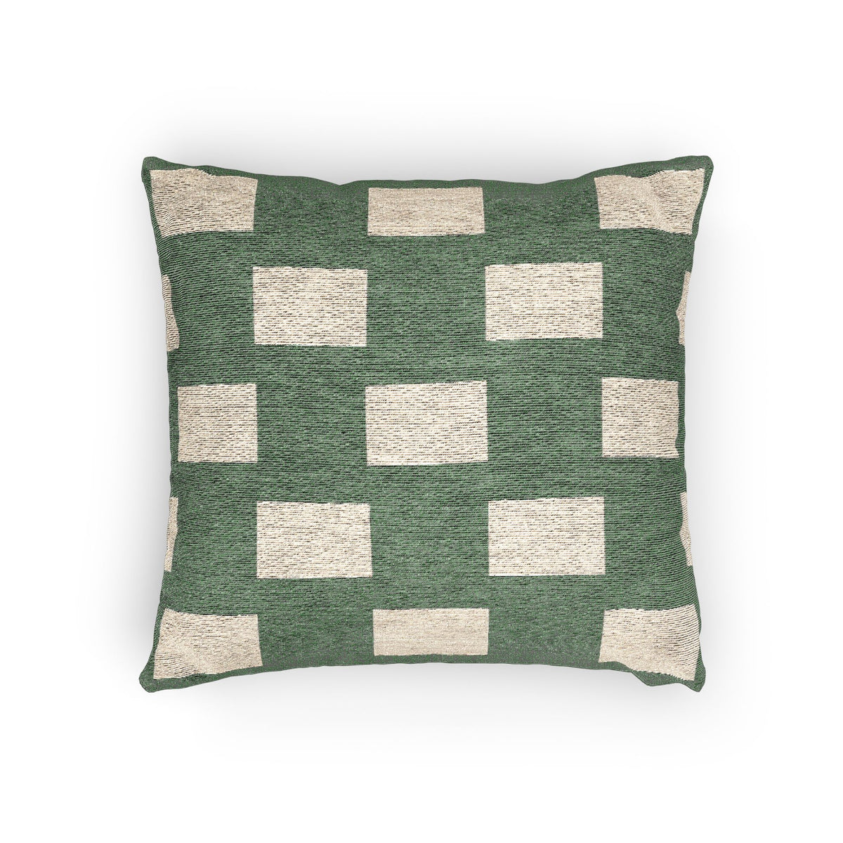Nigeria Flag Geometric Block Pattern Woven Pillow | Nigerian Green Cream Decorative Cushion - Proud & Loyal