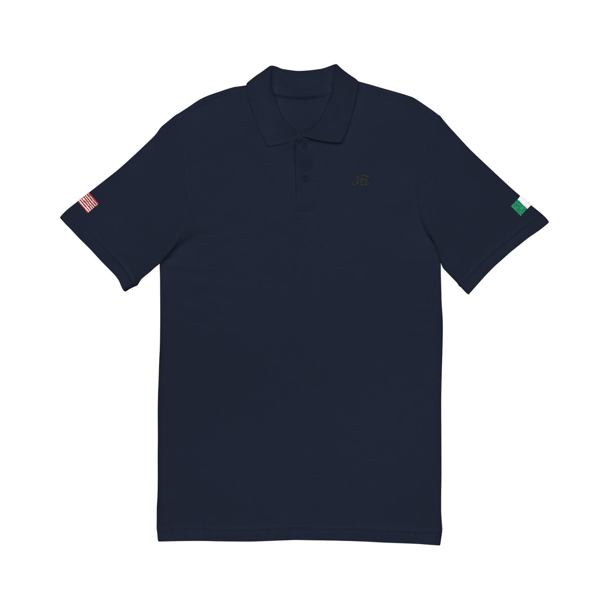 Nigerian American Heritage Polo Shirt, Nigeria USA Flag Embroidered Polo, Custom Initials, Cotton Pique Shirt, Nigerian Gift - Proud & Loyal