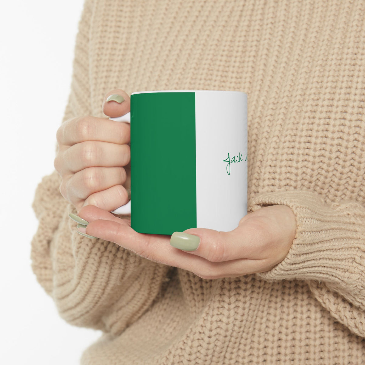 Nigerian Flag Green Stripe Personalized Name Mug | Ceramic Coffee Cup - Proud & Loyal