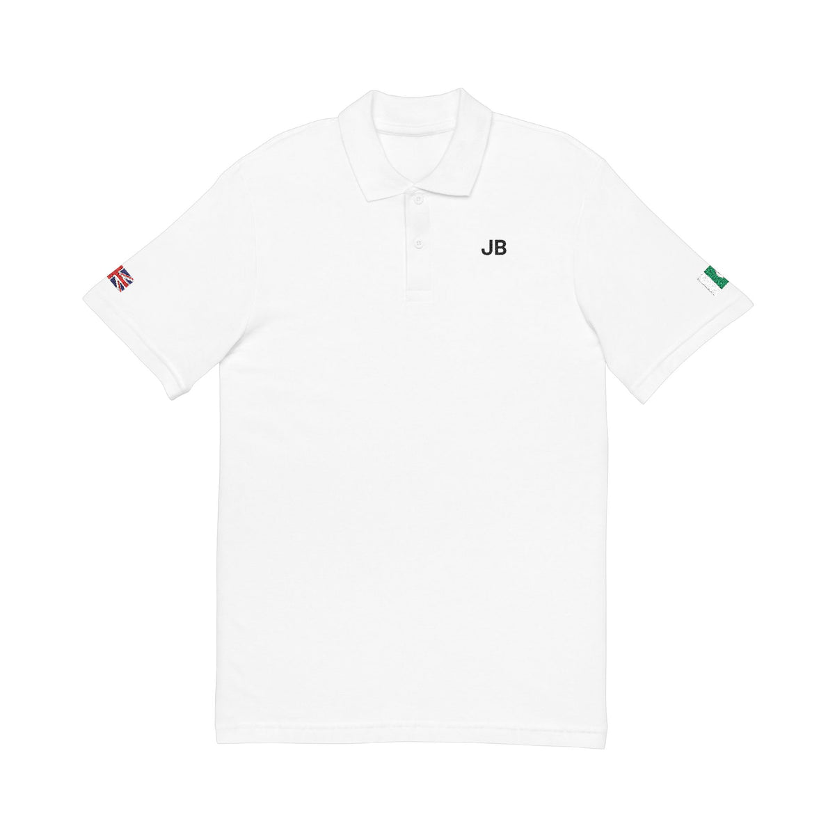 Pakistani British Embroidered Polo Shirt | Pakistan UK Dual Heritage Polo | Personalized Initials | Two Flag Heritage Gift - Proud & Loyal